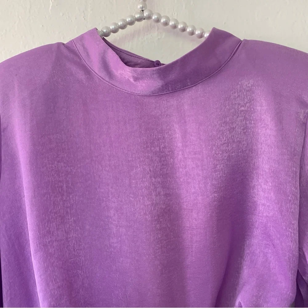 Zara Light Lilac Draped Satin Effect Dress - Picture 11 of 16